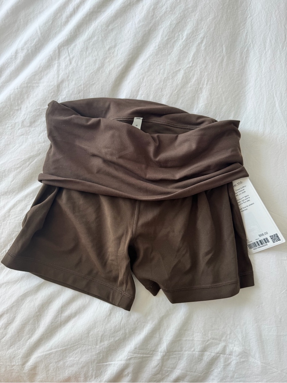 lululemon athletica Fold-Over High Waist Brown Shorts